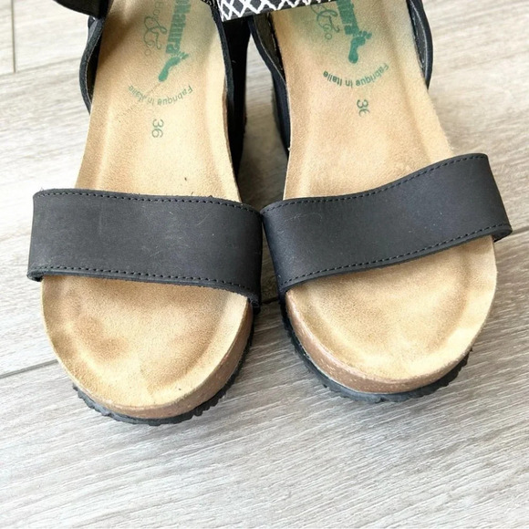 BioNatura Chic Minimalist Cork  Wedge Strappy Sandals Made in Italy - Picture 4 of 16